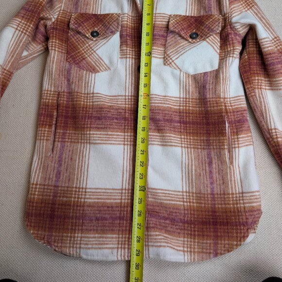 Thread & Supply Women's XS Lined Thick Plaid Shacket Jacket w Pockets - Picture 3 of 5